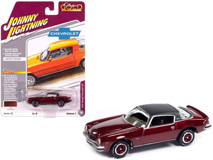 1975 Chevrolet Camaro LT Dark Red Metallic with Black Top "Classic Gold Collection" 1/64 Diecast Model Car by Johnny Lightning  free shipping USA