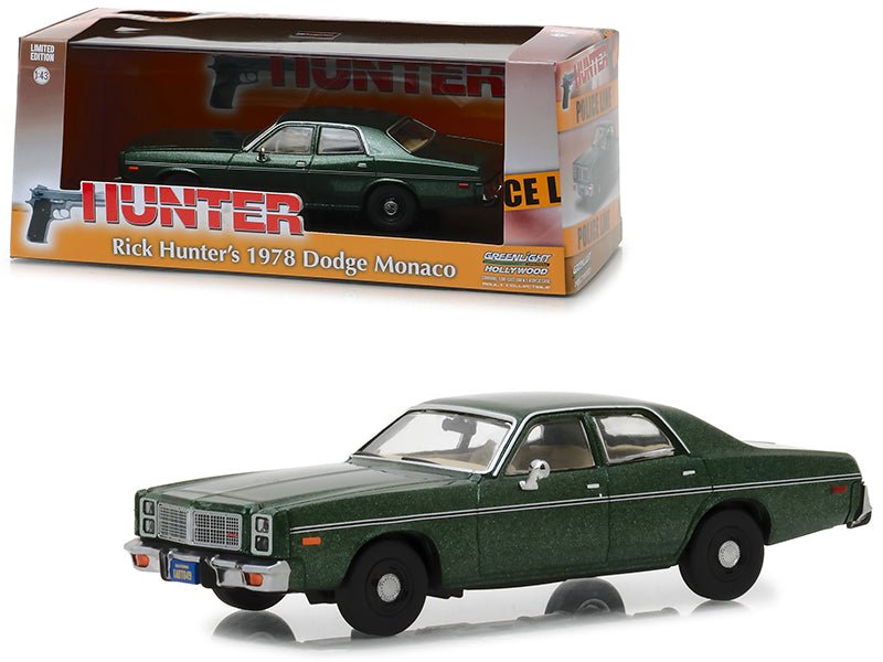 1978 Dodge Monaco (Rick Hunter's) Green "Hunter" (1984-1991) TV Series 1/43 Diecast Model Car by Greenlight  free shipping USA
