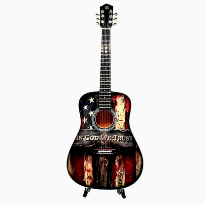 In God We Trust Collectible Miniature Guitar