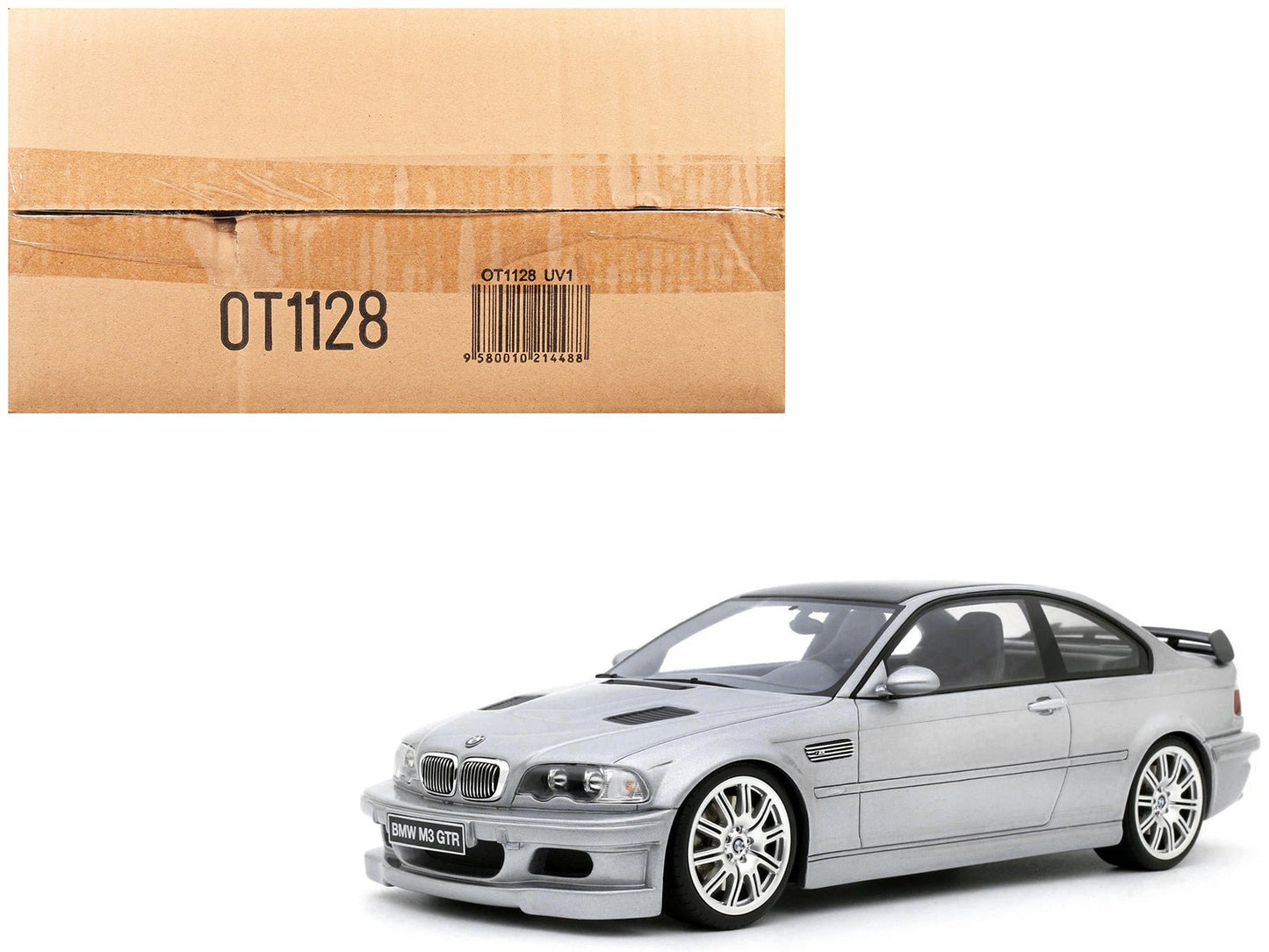 2001 BMW E46 M3 GTR Street Titan Silver Metallic 1/18 Model Car by Otto Mobile  free shipping USA