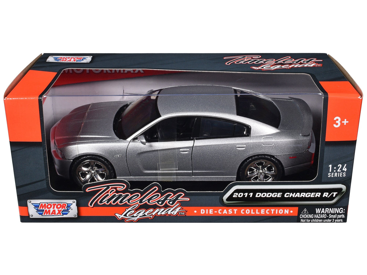 2011 Dodge Charger R/T Hemi Silver 1/24 Diecast Model Car by Motormax  free shipping USA