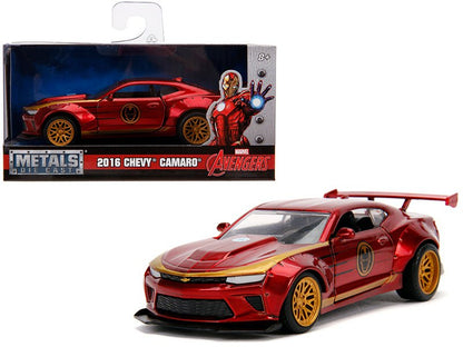 2016 Chevrolet Camaro "Iron Man" Theme "Marvel" Series 1/32 Diecast Model Car by Jada  free shipping USA