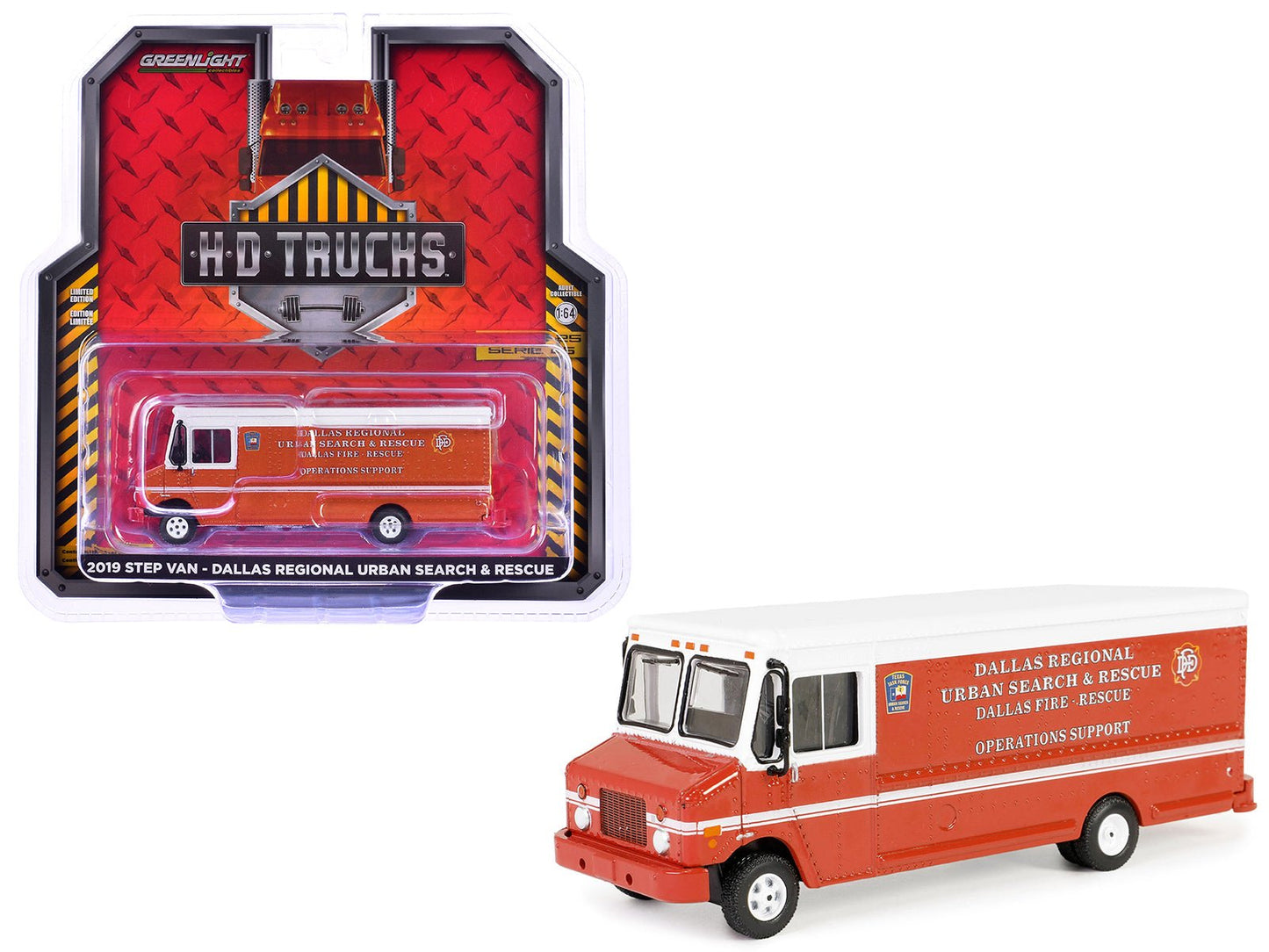 2019 Step Van "Dallas Regional Urban Search & Rescue - Dallas Fire Department Texas" Red with White Top "H.D. Trucks" Series 25 1/64 Diecast Model Car by Greenlight  free shipping USA