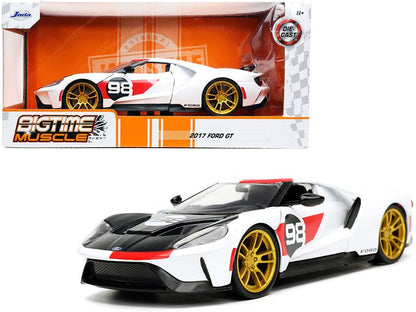 2021 Ford Gt #98 White "Heritage Edition" "Bigtime Muscle" Series 1/24 Diecast Model Car by Jada  free shipping USA