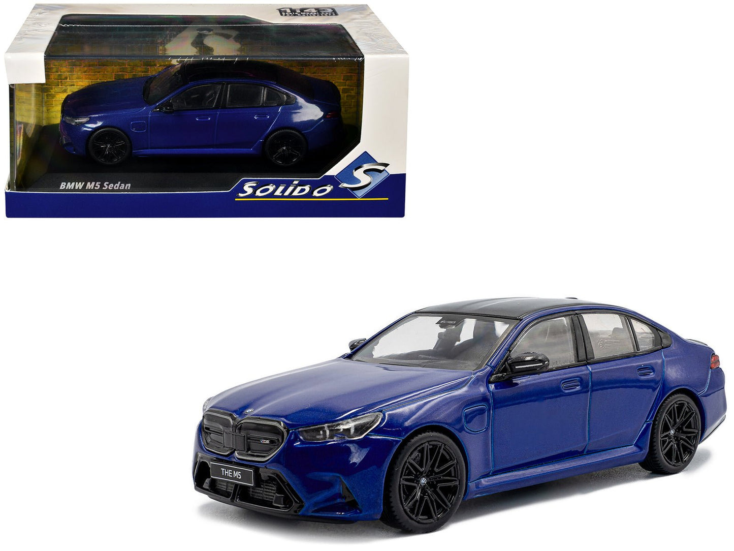 2024 BMW M5 Sedan Marina Bay Blue Metallic with Black Top 1/43 Diecast Model Car by Solido  free shipping USA