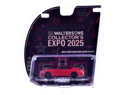 2024 Ford Mustang Dark Horse "Indiana" Red with Black Hood and Top "2025 Greenlight Waltersons Collector's Expo Exclusive" 1/64 Diecast Model Car by Greenlight  free shipping USA