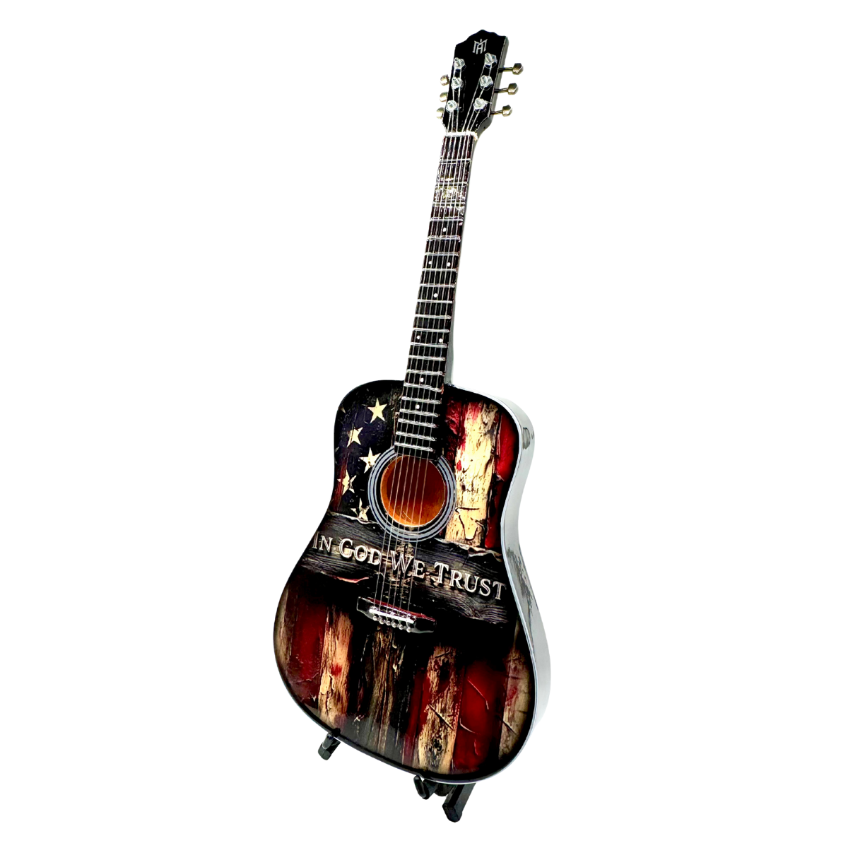 In God We Trust Collectible Miniature Guitar