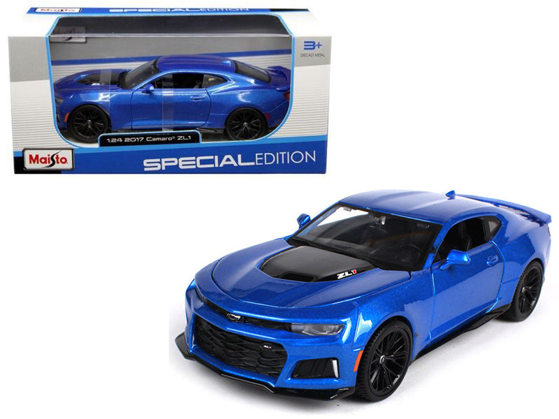 2017 Chevrolet Camaro ZL1 Blue Metallic 1/24 Diecast Model Car by Maisto  free shipping USA