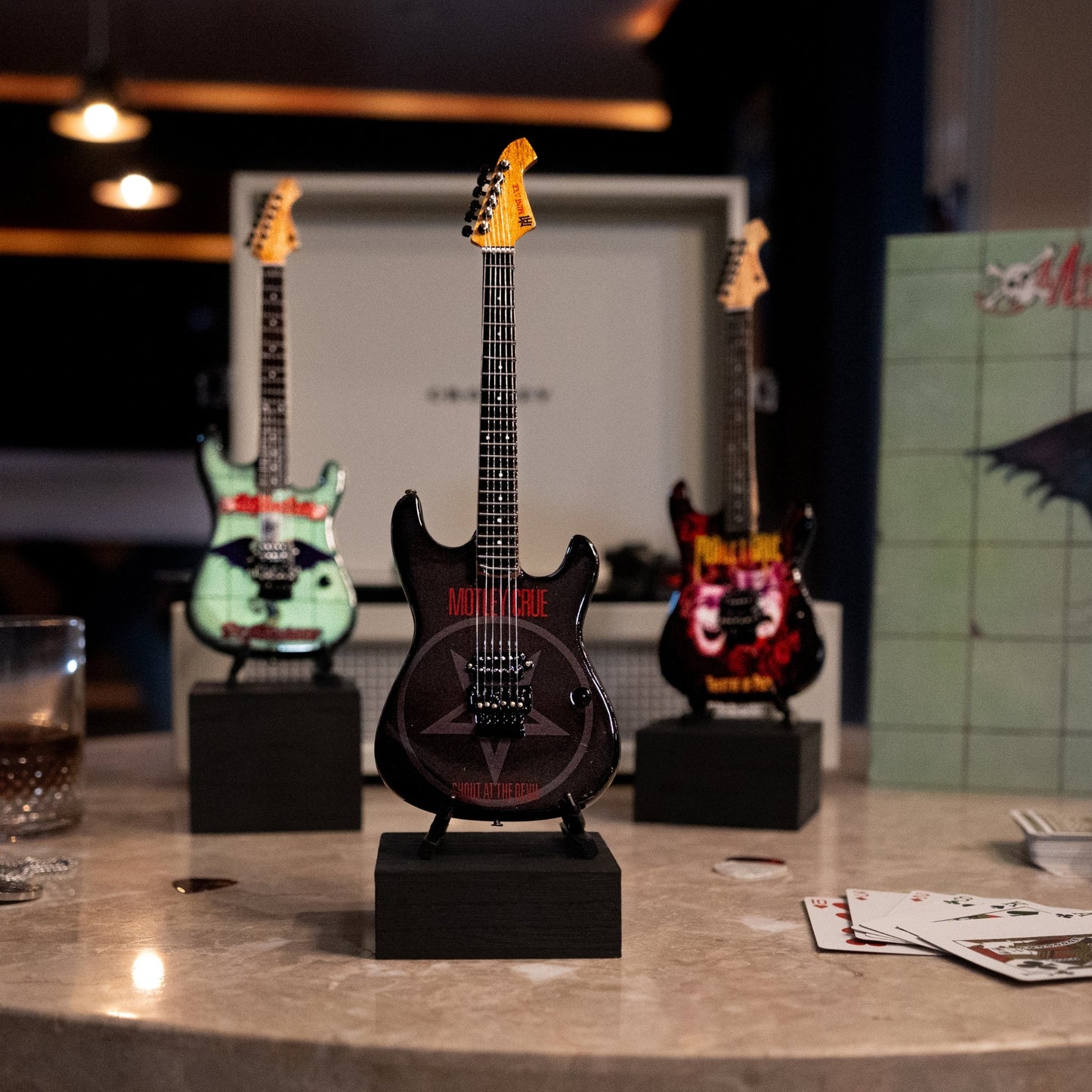 Mötley Crüe "Shout at the Devil" Collectible Miniature Guitar
