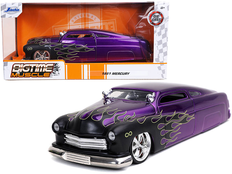 1951 Mercury Purple with Black Flames "Bigtime Muscle" 1/24 Diecast Model Car by Jada  free shipping USA