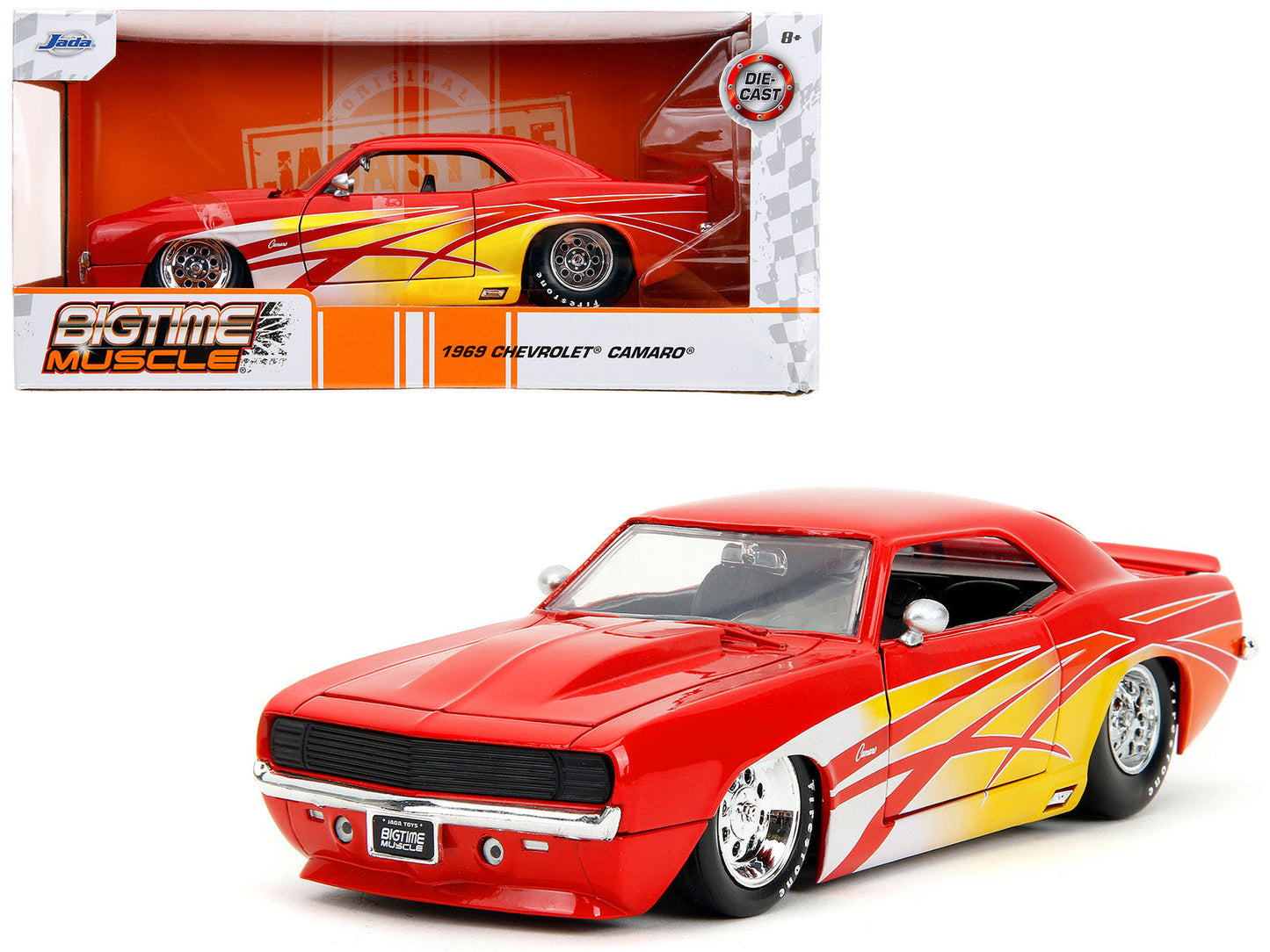 1969 Chevrolet Camaro Red with Graphics "BigTime Muscle" Series 1/24 Diecast Model Car by Jada  free shipping USA