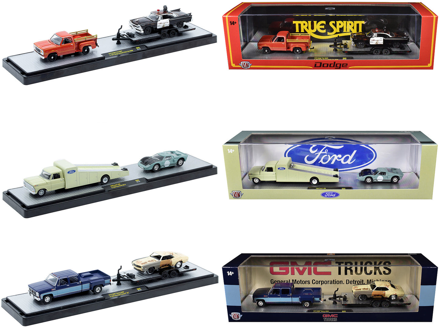 Auto Haulers Set of 3 Trucks Release 89 Limited Edition to 8000 pieces Worldwide 1/64 Diecast Models by M2 Machines  free shipping USA