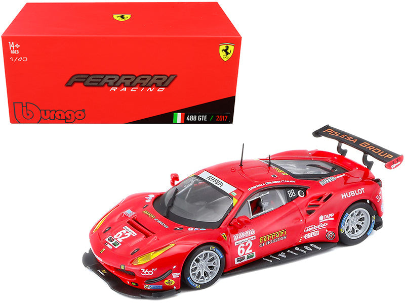 Ferrari 488 GTE #62 G. Fisichella - T. Vilander - J. Calado 24 Hours of Daytona (2017) 1/43 Diecast Model Car by Bburago  free shipping USA