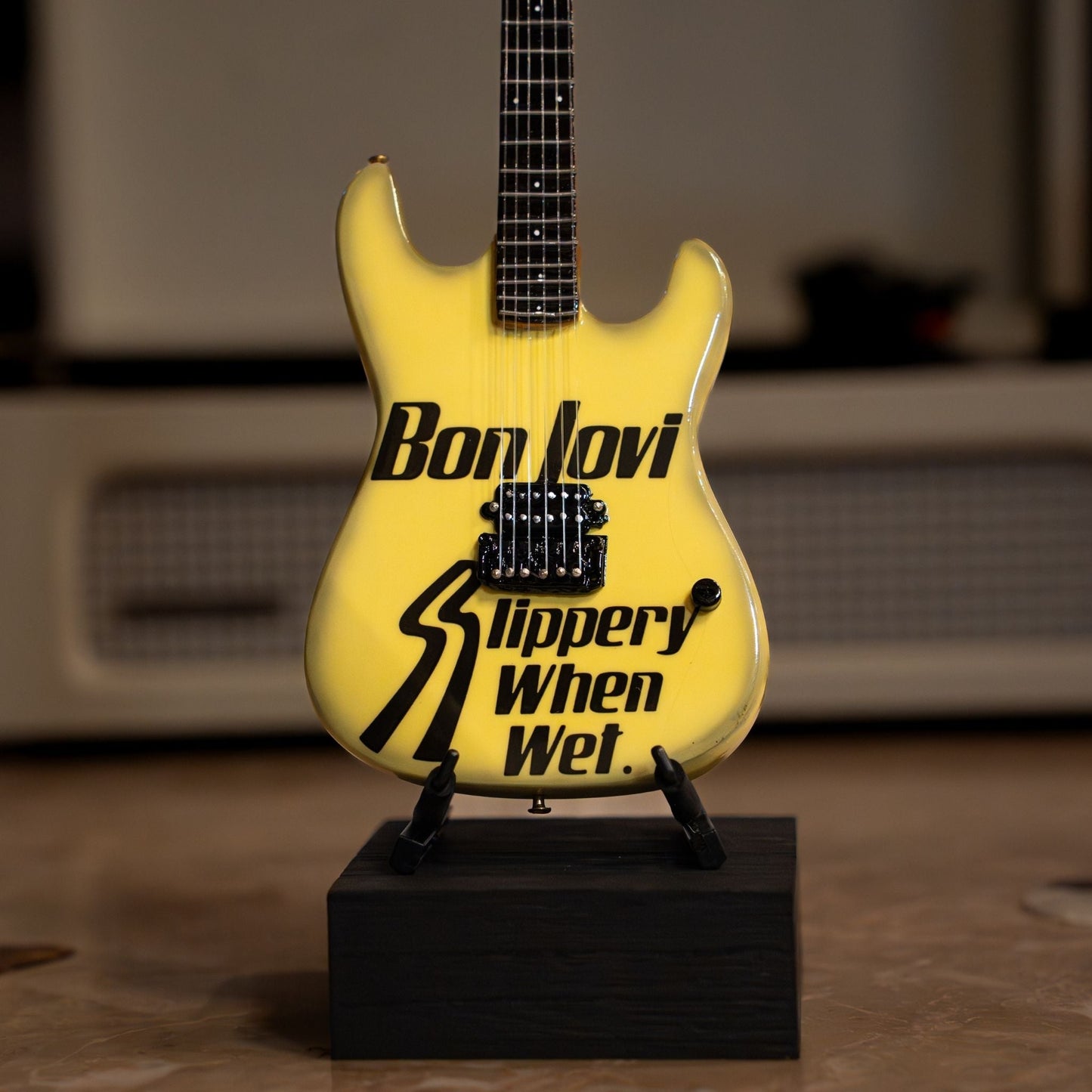 Bon Jovi Slippery When Wet Collectible Miniature Guitar