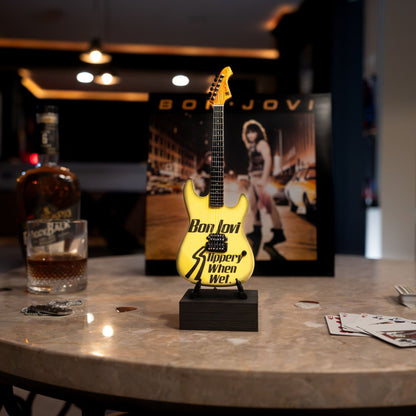 Bon Jovi Slippery When Wet Collectible Miniature Guitar
