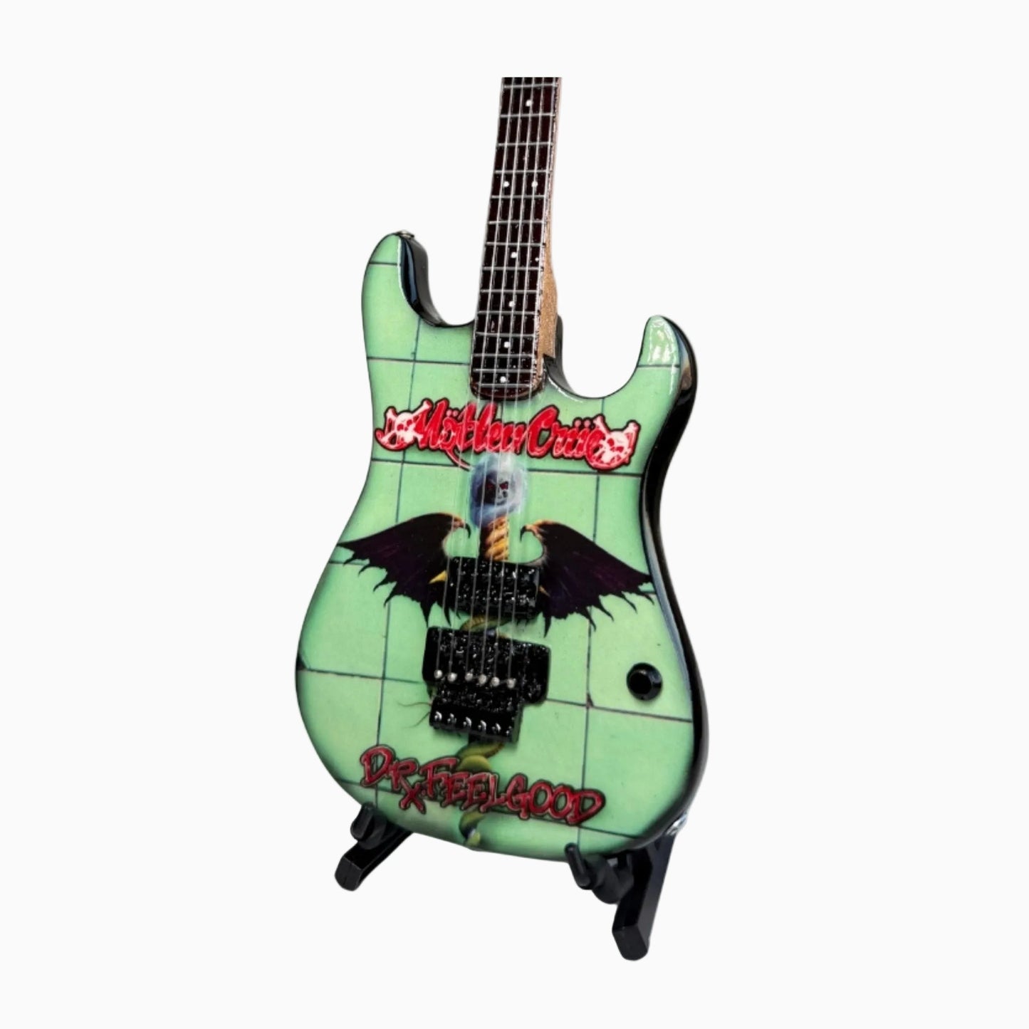 The Complete Mötley Crüe Album Cover Collectible Miniature Guitar Set – All 4 Official Mini Guitar Designs