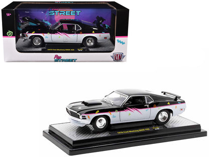 1970 Ford Mustang BOSS 429 "Pro Street" Black and Gray with Graphics Limited Edition to 6650 pieces Worldwide 1/24 Diecast Model Car by M2 Machines  free shipping USA