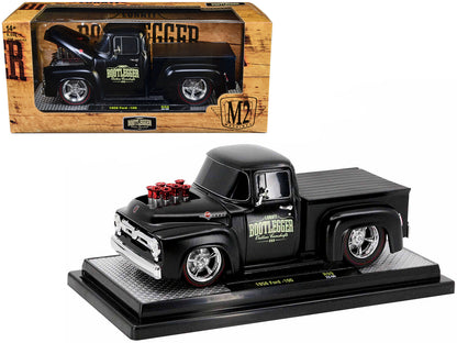 1956 Ford F-100 Pickup Truck Matt Black "Lunati Bootlegger" Limited Edition to 6550 pieces Worldwide 1/24 Diecast Model Car by M2 Machines  free shipping USA