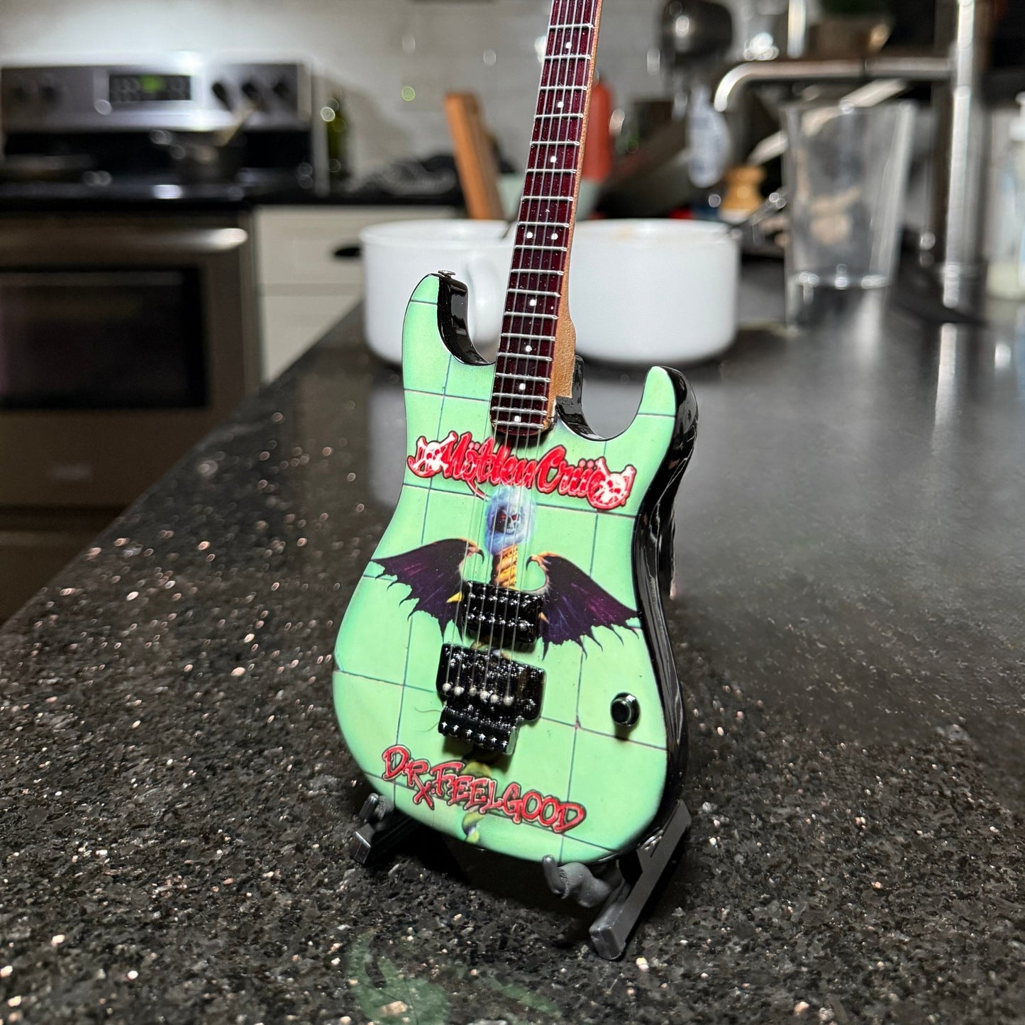 The Complete Mötley Crüe Album Cover Collectible Miniature Guitar Set – All 4 Official Mini Guitar Designs