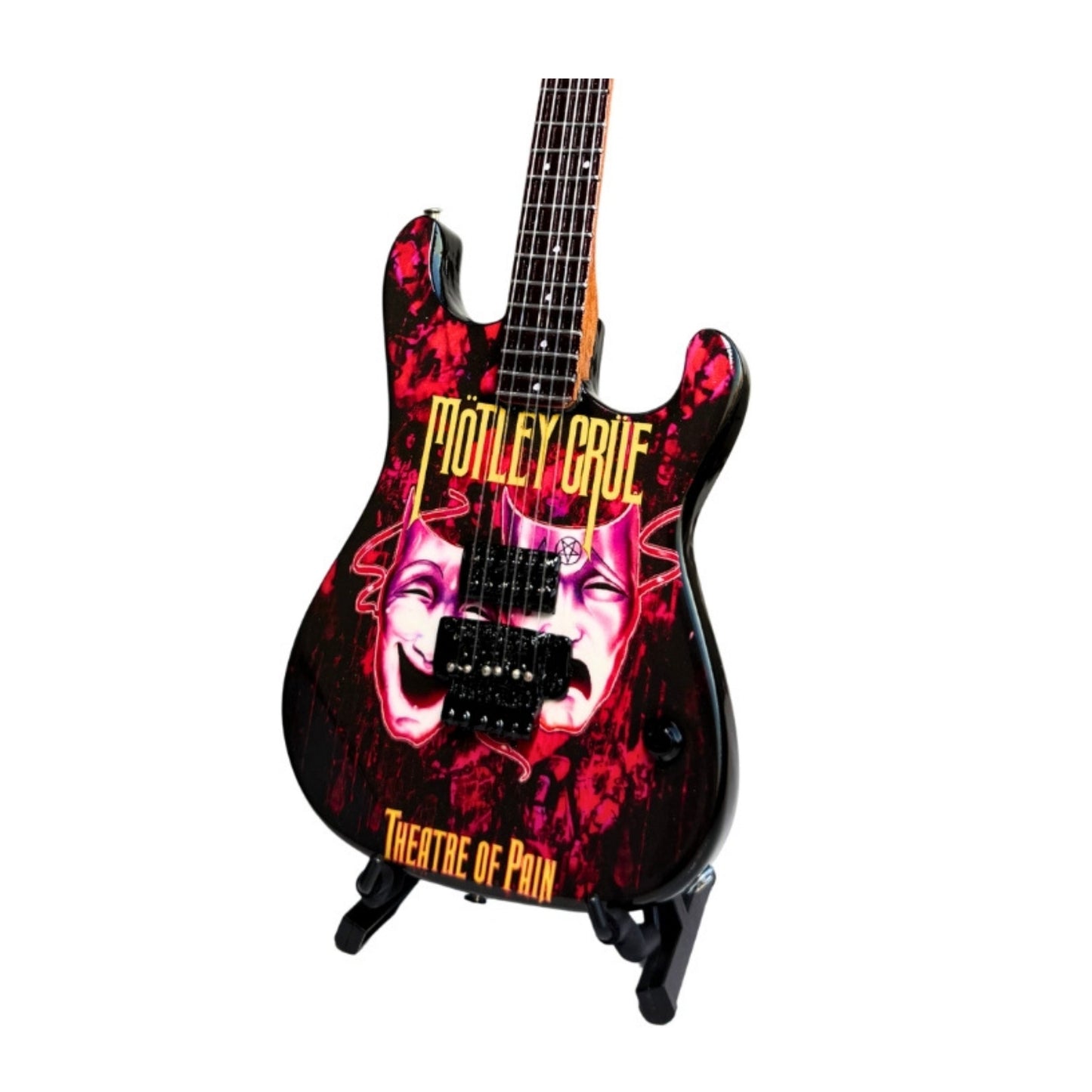 The Complete Mötley Crüe Album Cover Collectible Miniature Guitar Set – All 4 Official Mini Guitar Designs