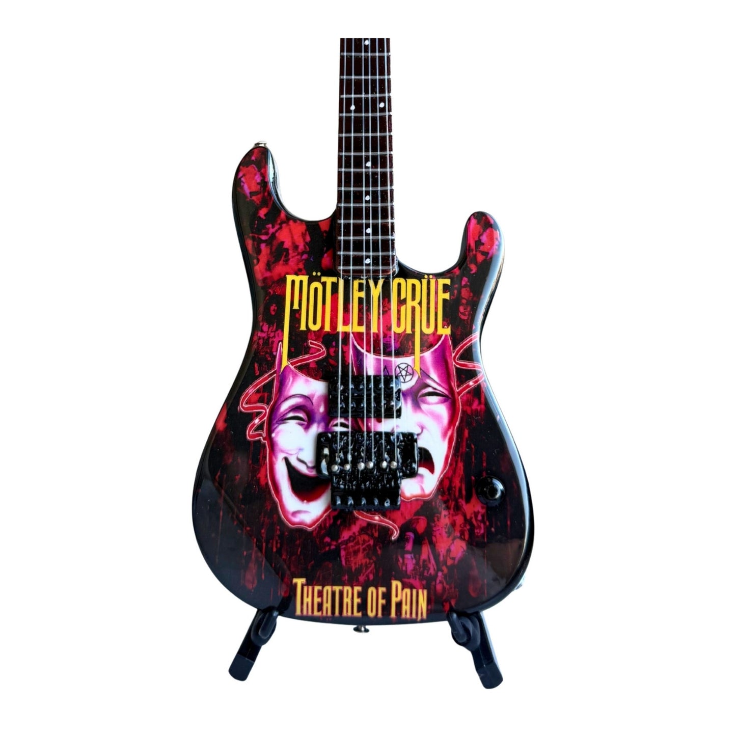 The Complete Mötley Crüe Album Cover Collectible Miniature Guitar Set – All 4 Official Mini Guitar Designs