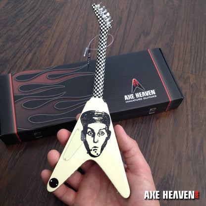 Officially Licensed RICK NIELSEN™ Checkered V Mini Guitar Replica Collectible