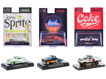 "Sodas" Set of 3 pieces Release 54 Limited Edition to 10000 pieces Worldwide 1/64 Diecast Model Cars by M2 Machines  free shipping USA