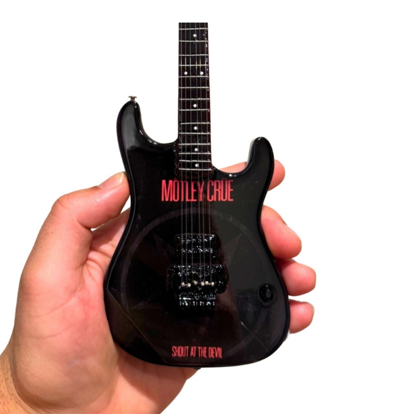 The Complete Mötley Crüe Album Cover Collectible Miniature Guitar Set – All 4 Official Mini Guitar Designs