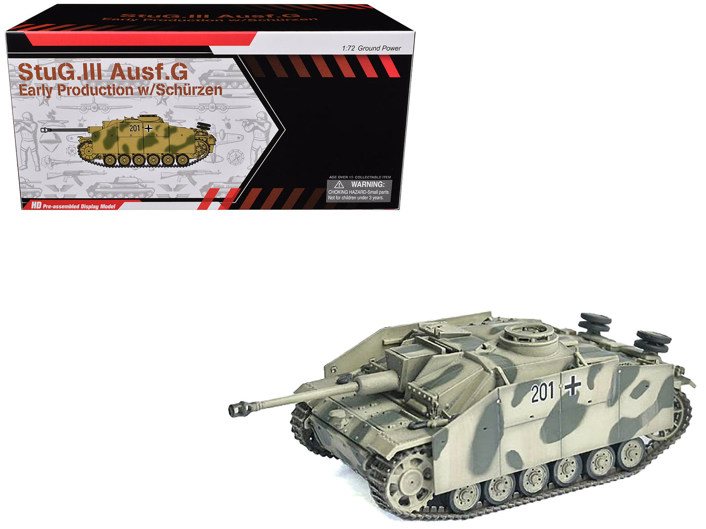 Germany StuG.III Ausf.G Early Production Tank with Schurzen #201 "StuG Brigade 242 Italy" (1943) "NEO Dragon Armor" Series 1/72 Plastic Model by Dragon Models  free shipping USA