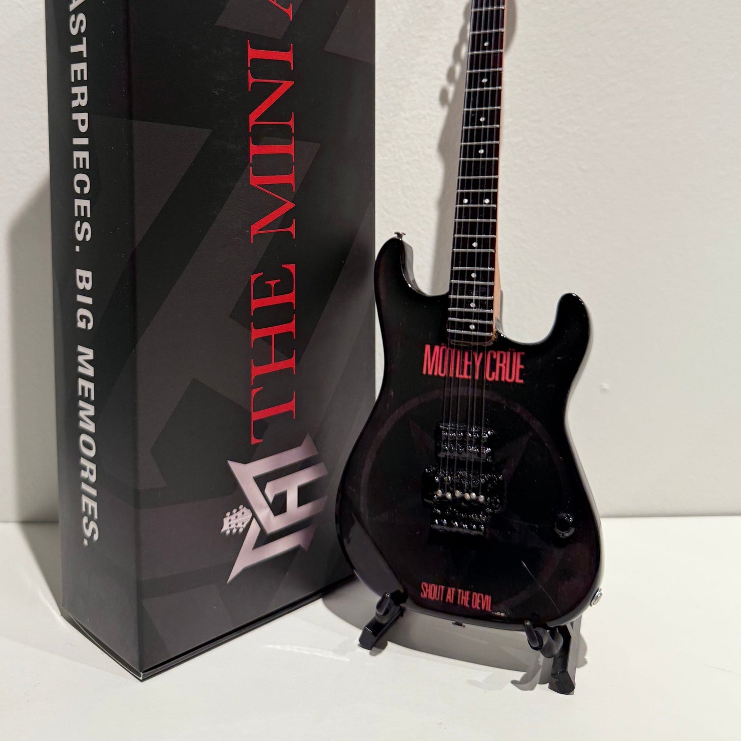 The Complete Mötley Crüe Album Cover Collectible Miniature Guitar Set – All 4 Official Mini Guitar Designs