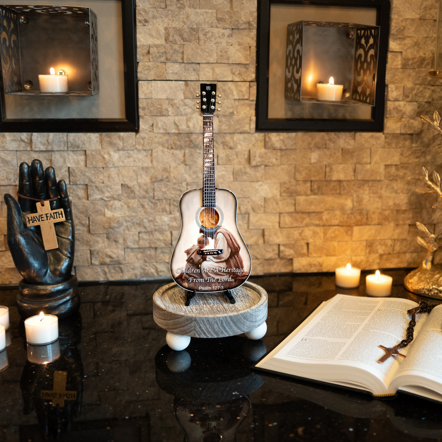 Psalm 127:3 Collectible Miniature Guitar