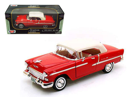1955 Chevrolet Bel Air Convertible Soft Top Red 1/18 Diecast Car Model by Motormax  free shipping USA