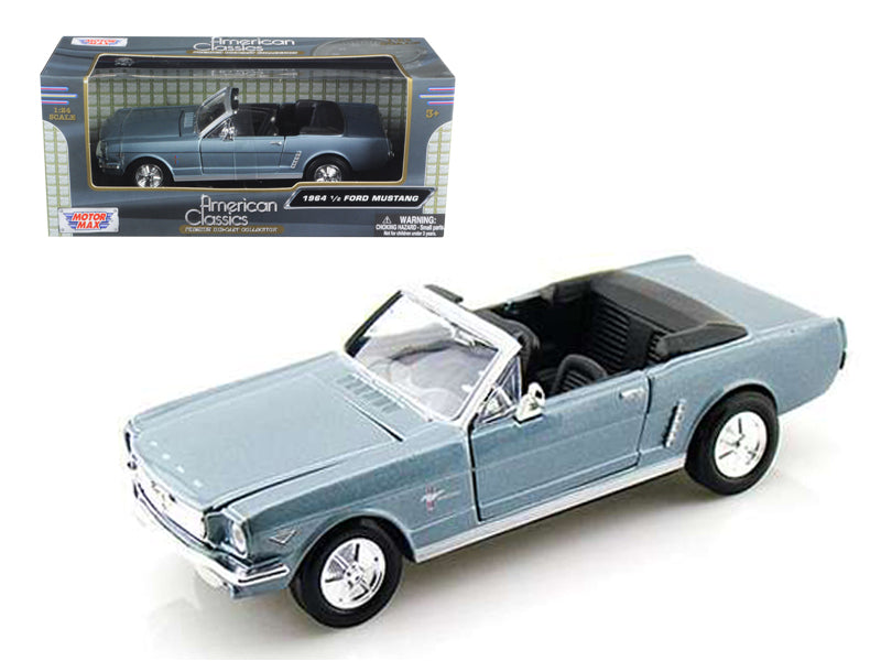 1964 1/2 Ford Mustang Convertible Light Blue 1/24 Diecast Model Car by Motormax  free shipping USA