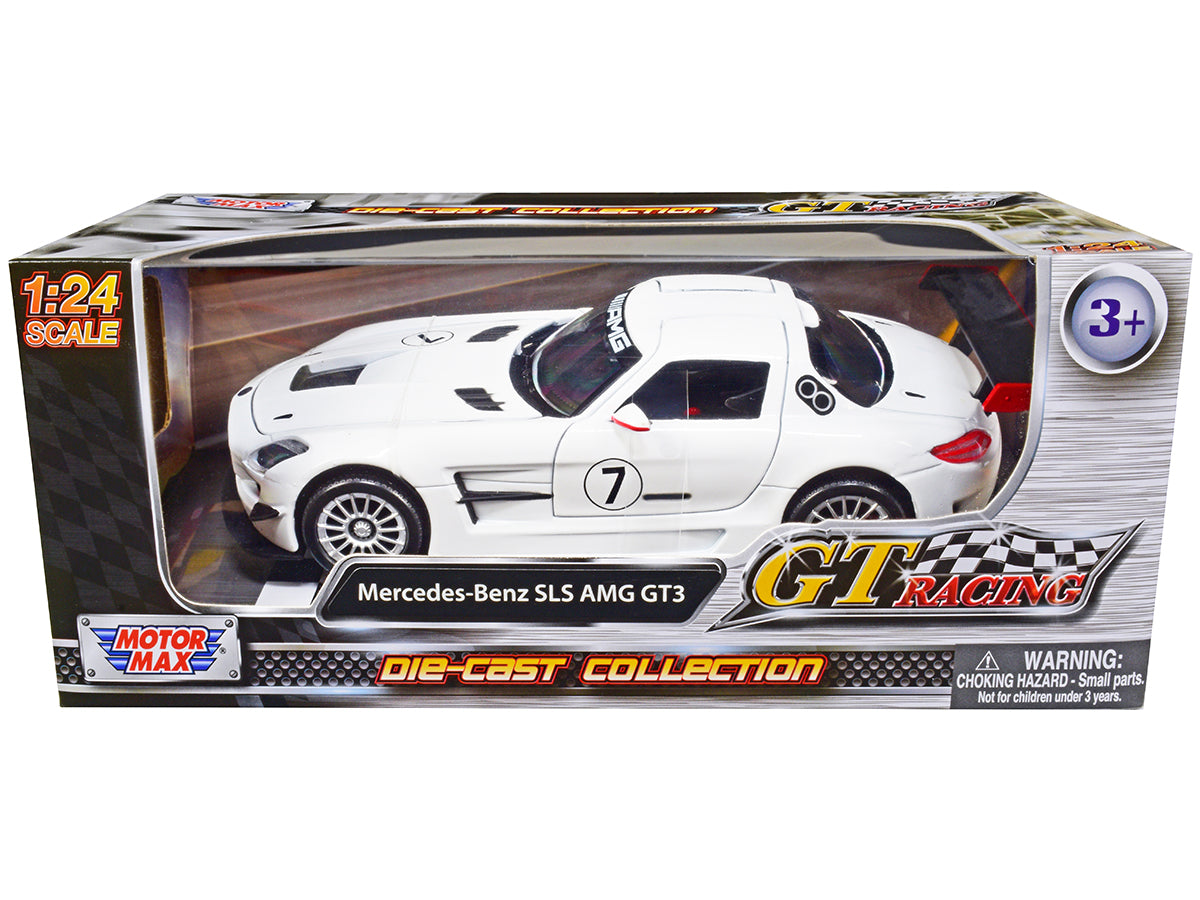 Mercedes-Benz SLS AMG GT3 #7 White "GT Racing" Series 1/24 Diecast Model Car by Motormax  free shipping USA