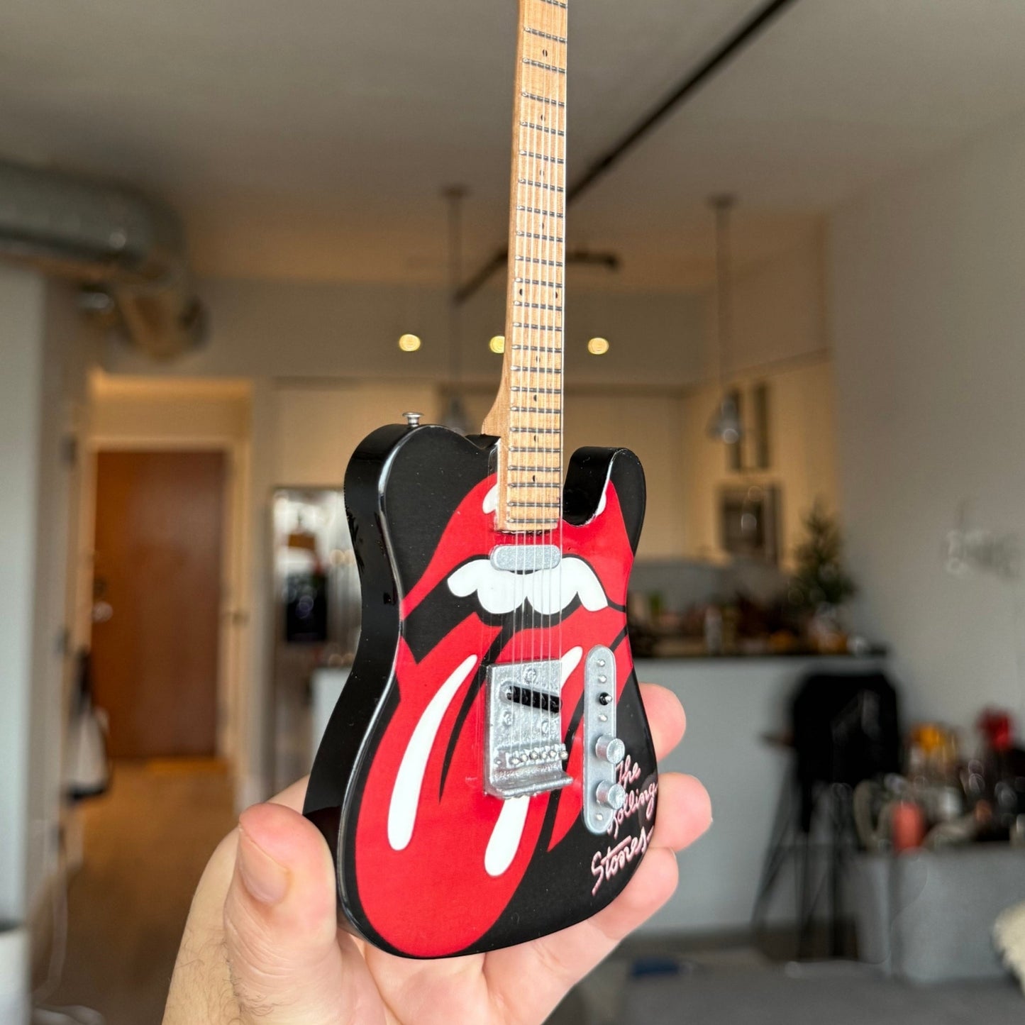 The Rolling Stones "Tongue and Lips" Collectible Miniature Guitar