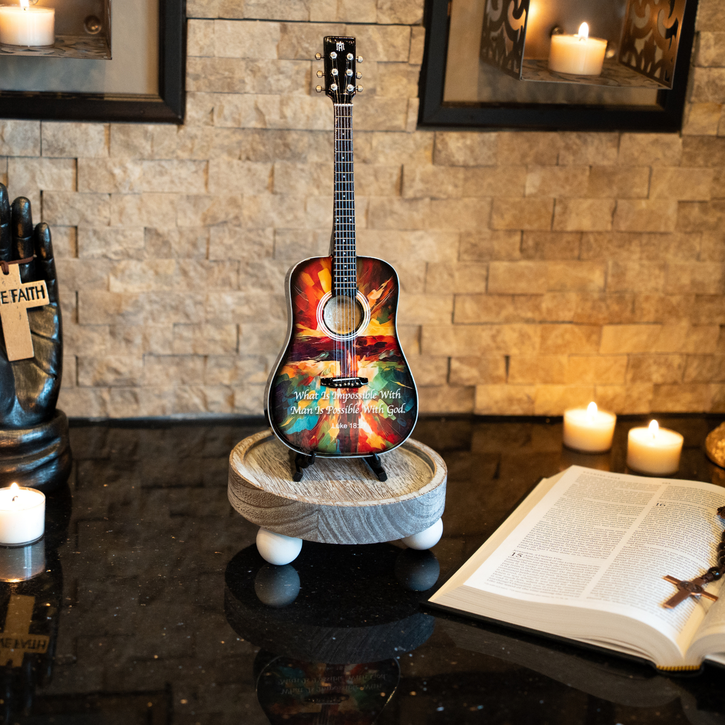 Luke 18:27 Collectible Miniature Guitar