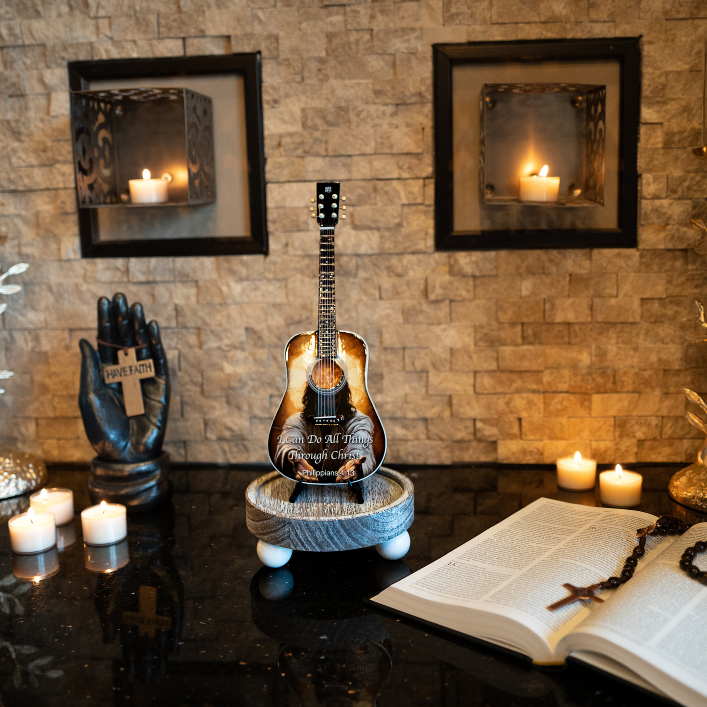 Philippians 4:13 Collectible Miniature Guitar