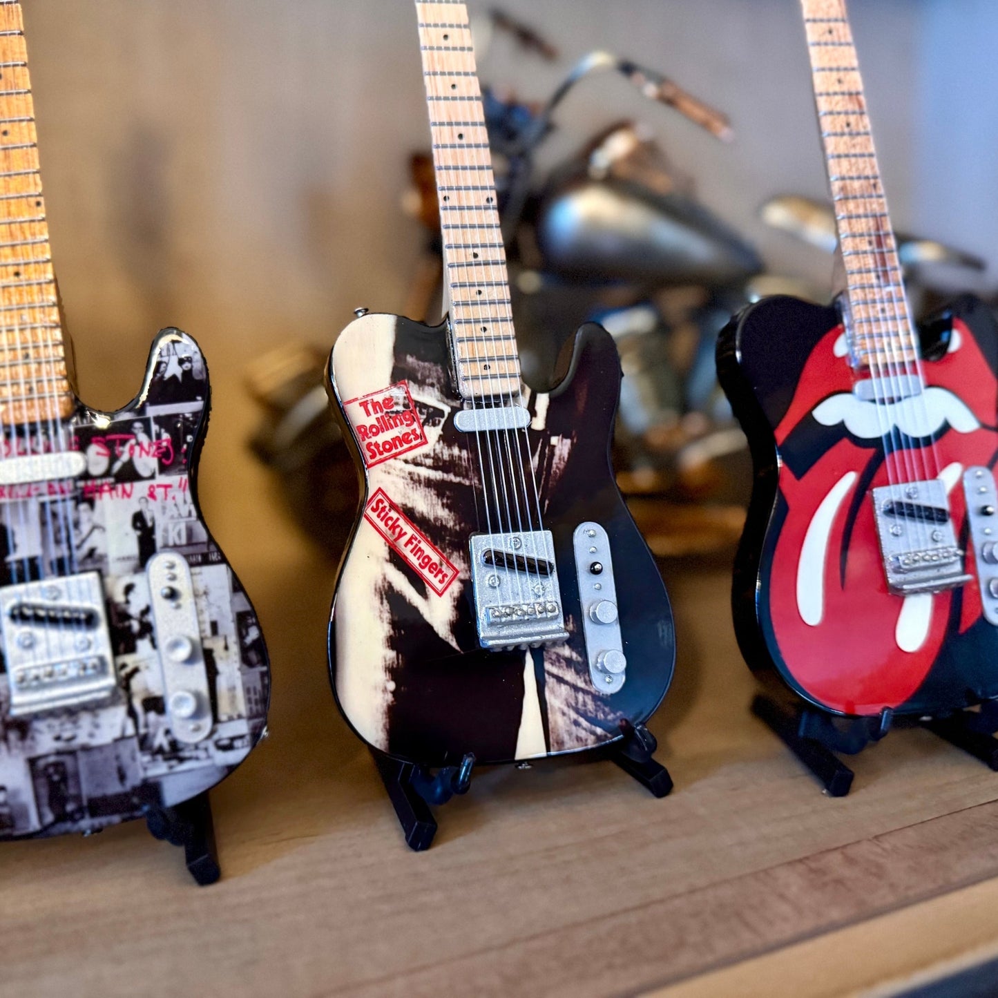 The Rolling Stones "Tongue and Lips" Collectible Miniature Guitar