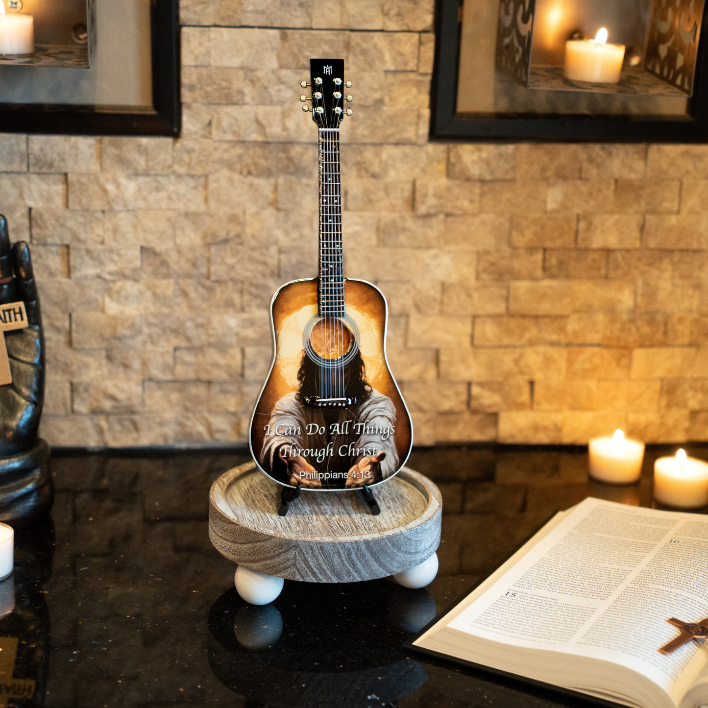 Philippians 4:13 Collectible Miniature Guitar