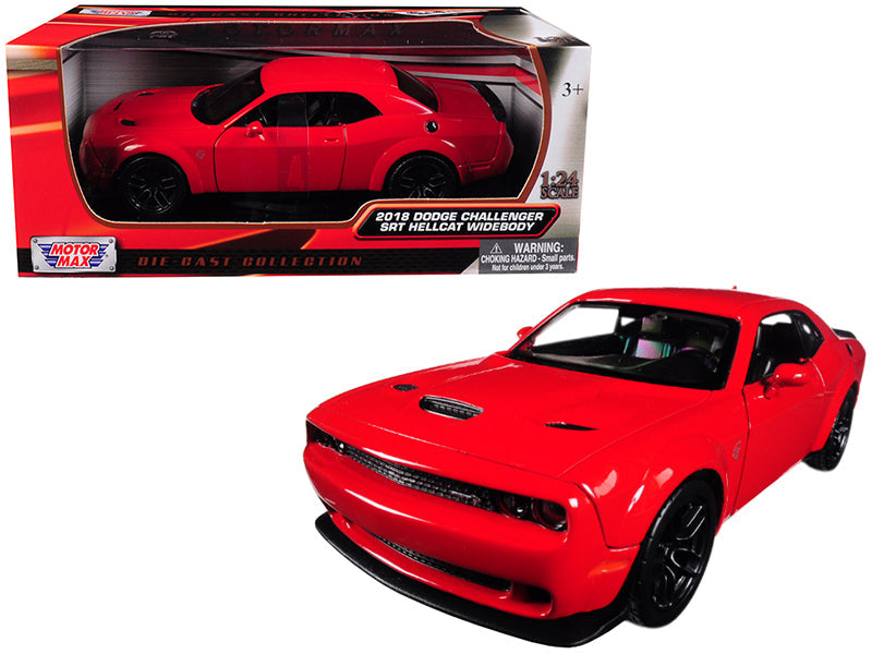 2018 Dodge Challenger SRT Hellcat Widebody Red 1/24 Diecast Model Car by Motormax  free shipping USA