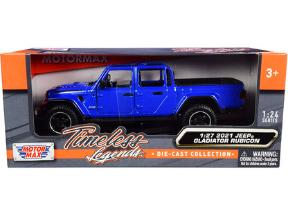 2021 Jeep Gladiator Rubicon (Open Top) Pickup Truck Blue 1/24-1/27 Diecast Model Car by Motormax  free shipping USA