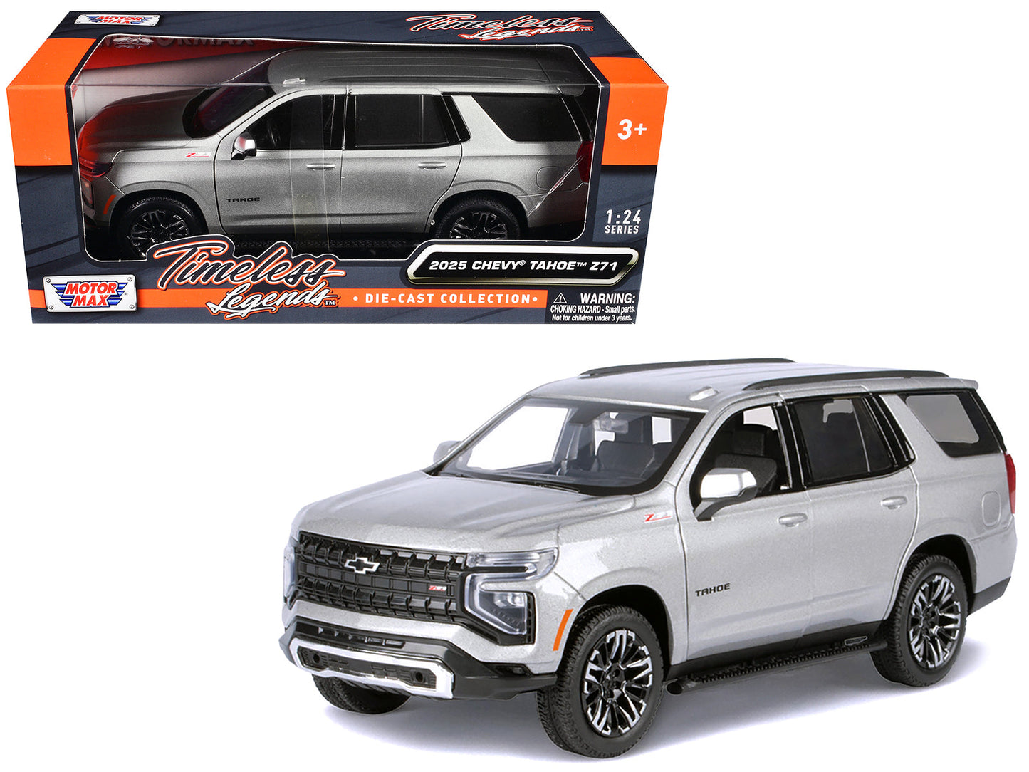 2025 Chevrolet Tahoe Z71 Gray Metallic "Timeless Legends" Series 1/24 Diecast Model Car by Motormax  free shipping USA