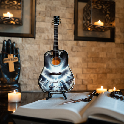 Psalm 91:11 Collectible Miniature Guitar