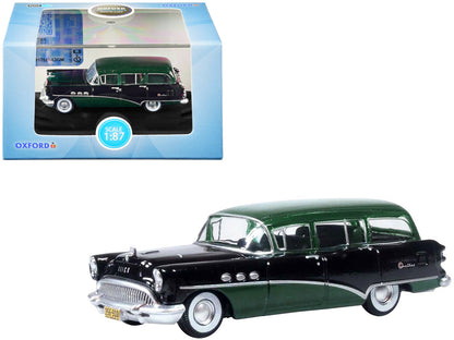 1954 Buick Century Estate Wagon Baffin Green and Carlsbad Black 1/87 (HO) Scale Diecast Model Car by Oxford Diecast  free shipping USA