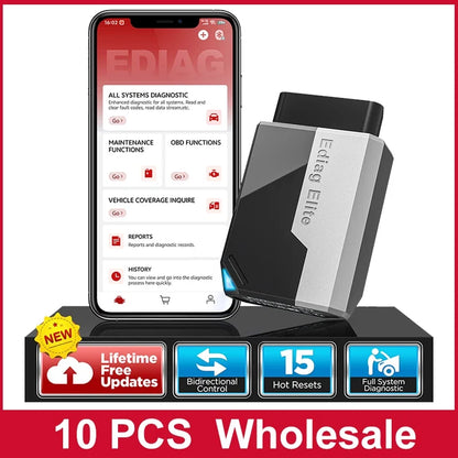 10 Pcs /Lot KINGBOLEN EDIAG Elite OBD2 Scanner Bluetooth,15 Resets Read/Clear fault code Car Diagnostic Scan Tool Lifetime free