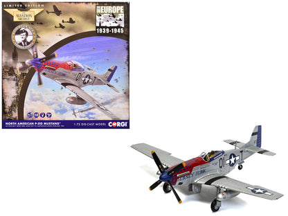North American P-51D Mustang Aircraft "Jersey Jerk 361st Fighter Squadron Martlesham Heath" United States Army Air Forces "The Aviation Archive" Series 1/72 Diecast Model by Corgi  free shipping USA