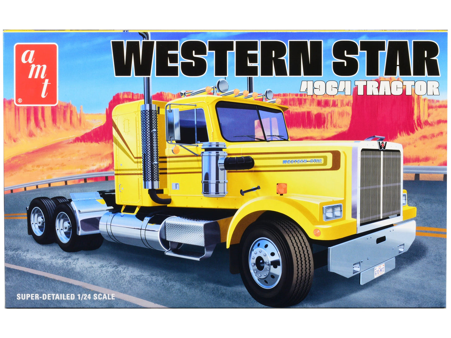 Skill 3 Model Kit Western Star 4964 Truck Tractor 1/24 Scale Model by AMT  free shipping USA