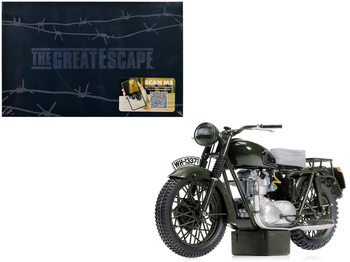 Triumph TR6 Trophy Motorcycle Dark Green (Weathered) "The Great Escape" (1963) Movie Diecast Model by Corgi  free shipping USA