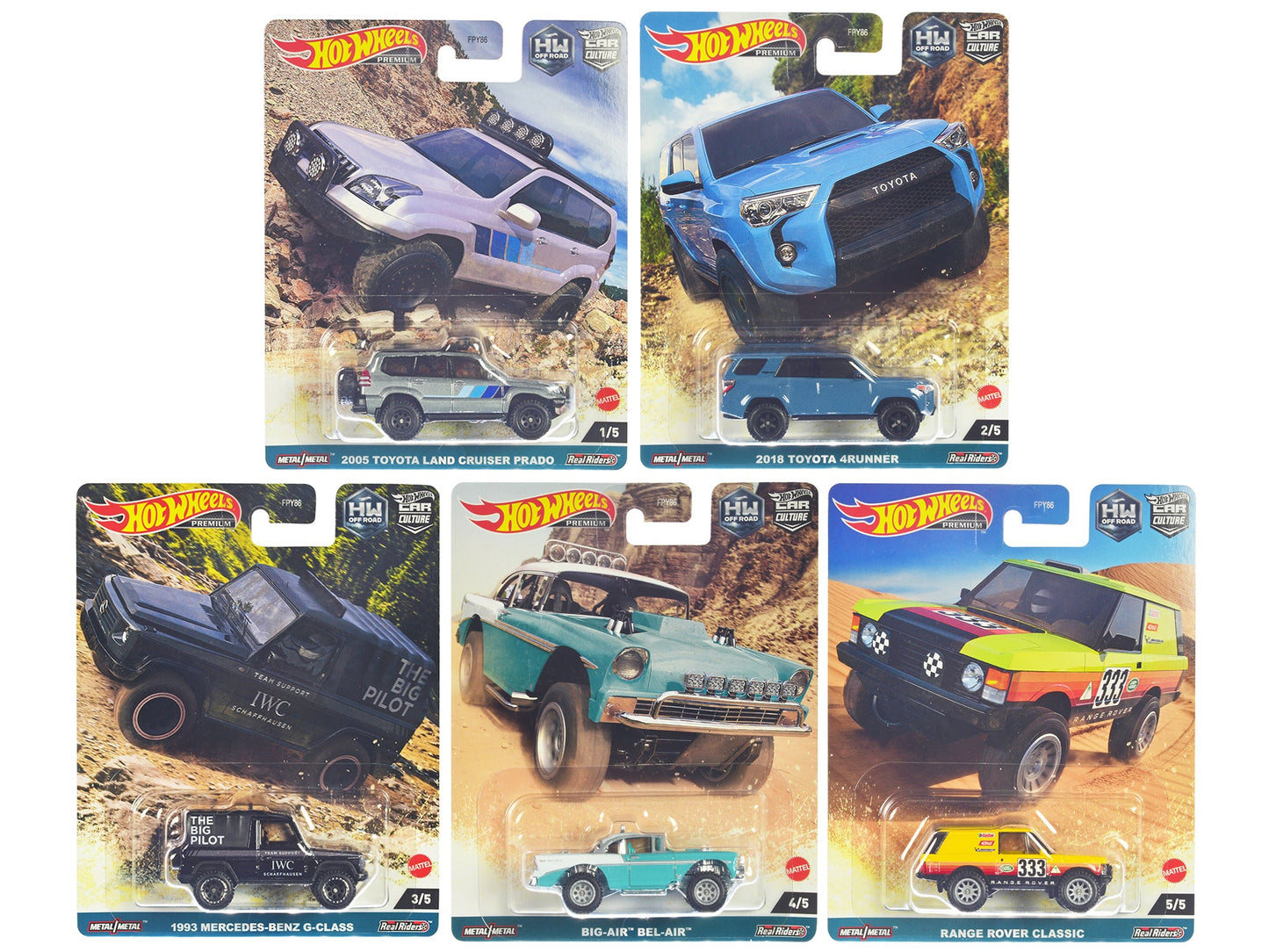 "HW Off Road" 5 piece Set "Car Culture" Series Diecast Model Cars by Hot Wheels  free shipping USA