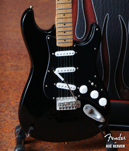 Fender™ Strat™ Black Finish & Black Pick Guard - Officially Licensed Miniature Guitar Replica